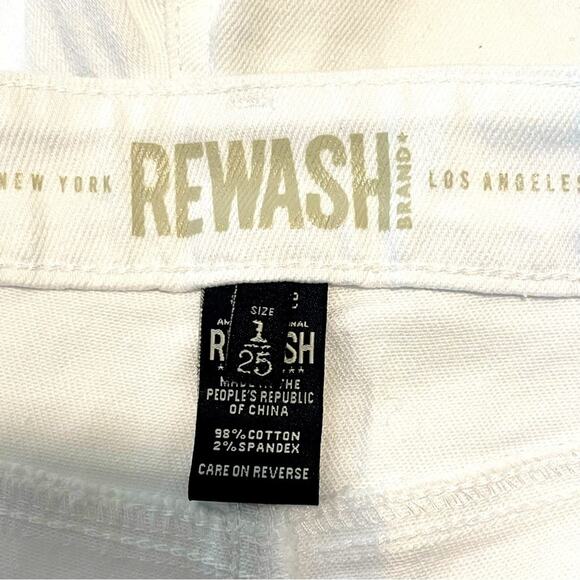 Rewash Brand Vintage Stretch Super High‎ Rise Wide Leg White Jeans Size 25 - Picture 3 of 9